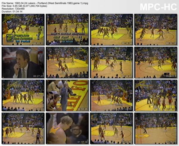 24.april 1983	Lakers - Portland (West Semifinals 1983,game 1)   118-97