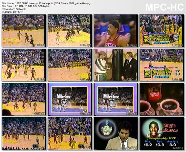 8.jun 1982	Lakers - Philadelphia (NBA Finals 1982,game 6)   114-104