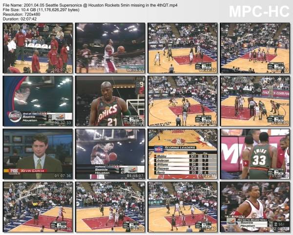 5.april 2001	Houston - Seattle   91-88