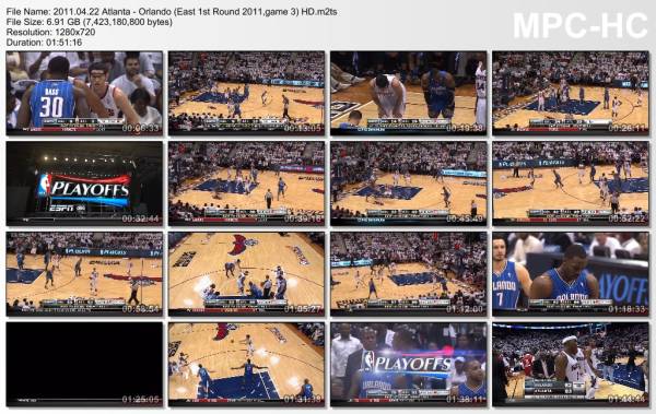 22.april 2011	Atlanta - Orlando (East 1st Round 2011,game 3)   88-84