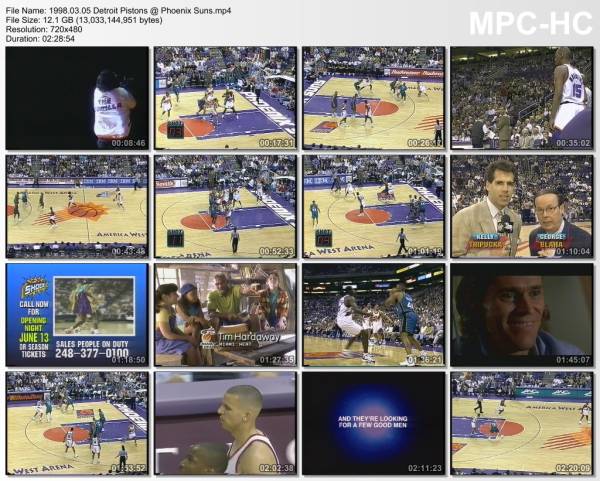 5.march 1998	Phoenix - Detroit   102-93