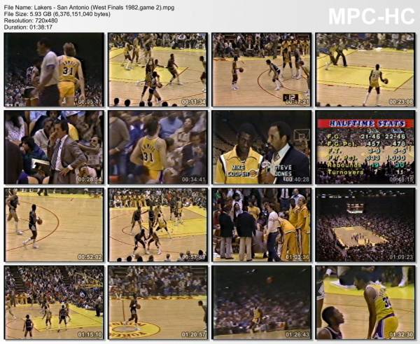 11.may 1982	Lakers - San Antonio (West Finals 1982,game 2)   110-101