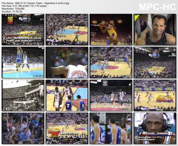 1.july 1992 	Dream Team - Argentina (Tournament of the Americas 1992,group,game 4)   128-87