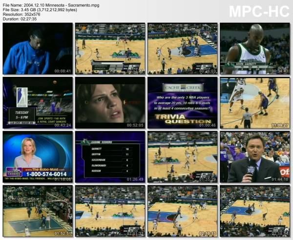 10.december 2004	Minnesota - Sacramento   113-105