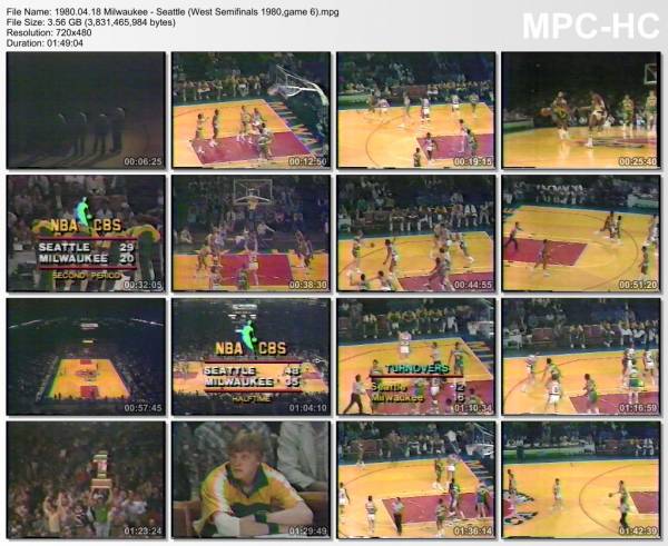 18.april 1980	Milwaukee - Seattle (West Seimifinals 1980,game 6)   85-86
