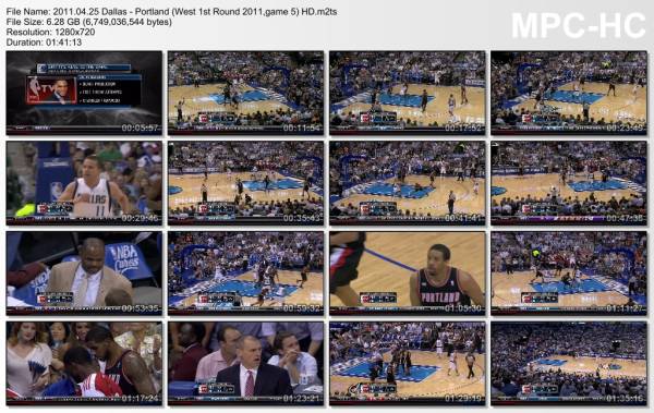 25.april 2011	Dallas - Portland (West 1st Round 2011,game 5)   93-82