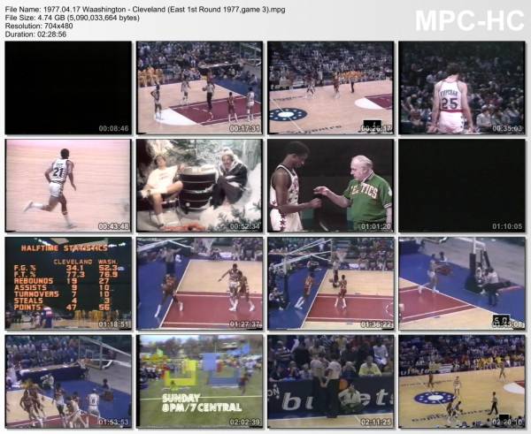 17.april 1977	Waashington - Cleveland (East 1st Round 1977,game 3)   104-98